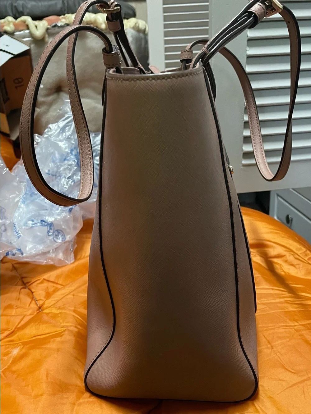 Michael Kors Blush Pink Leather Tote with Gold Hardware